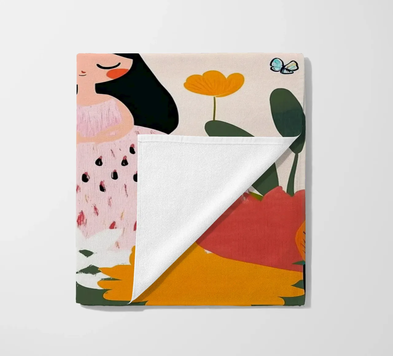 Principessa e farfalla telo mare da Little Art Lab