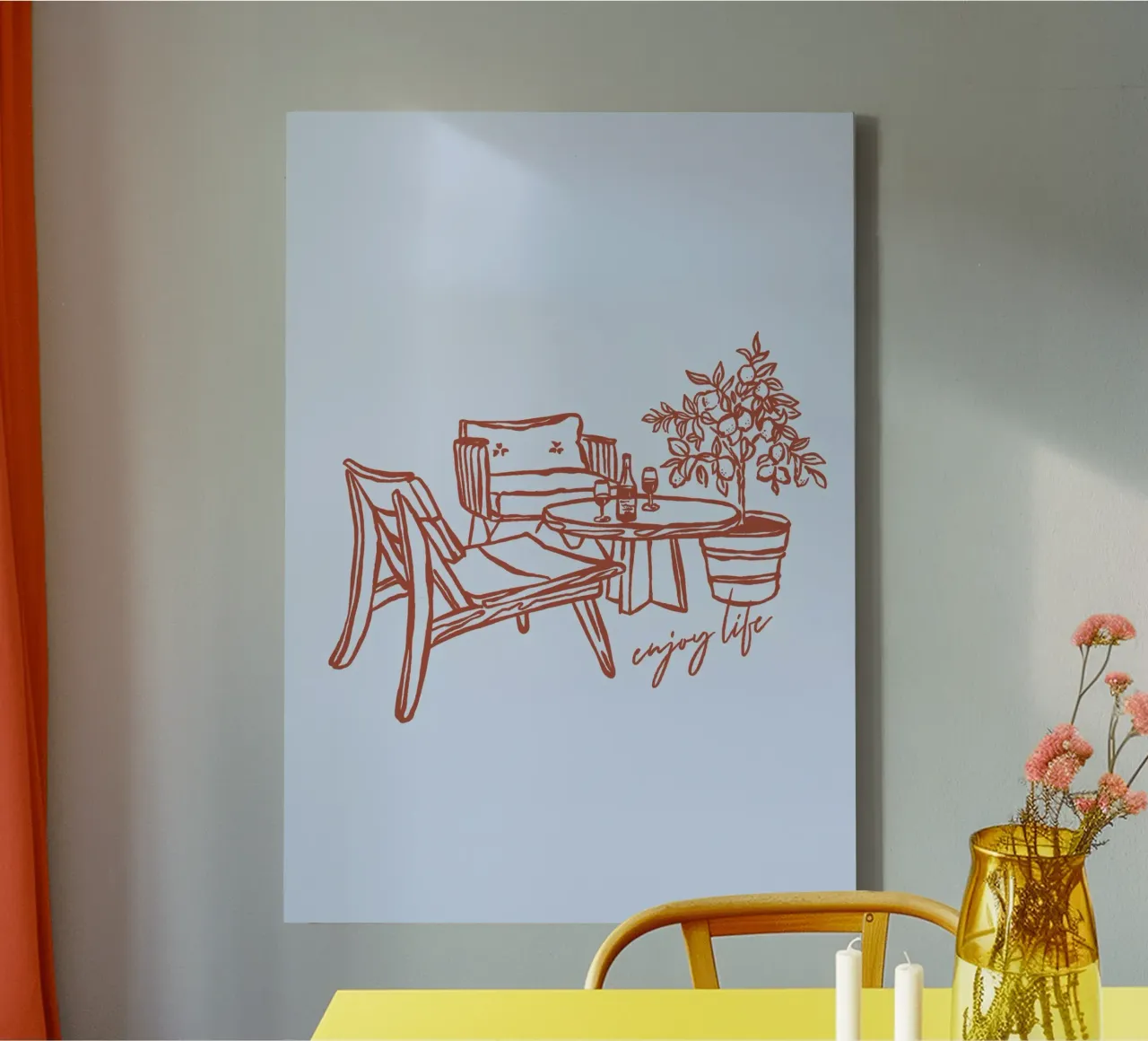 Boho Vacation 3 Enjoy Life tela con Cornice a cassetta da Boho Print Collection