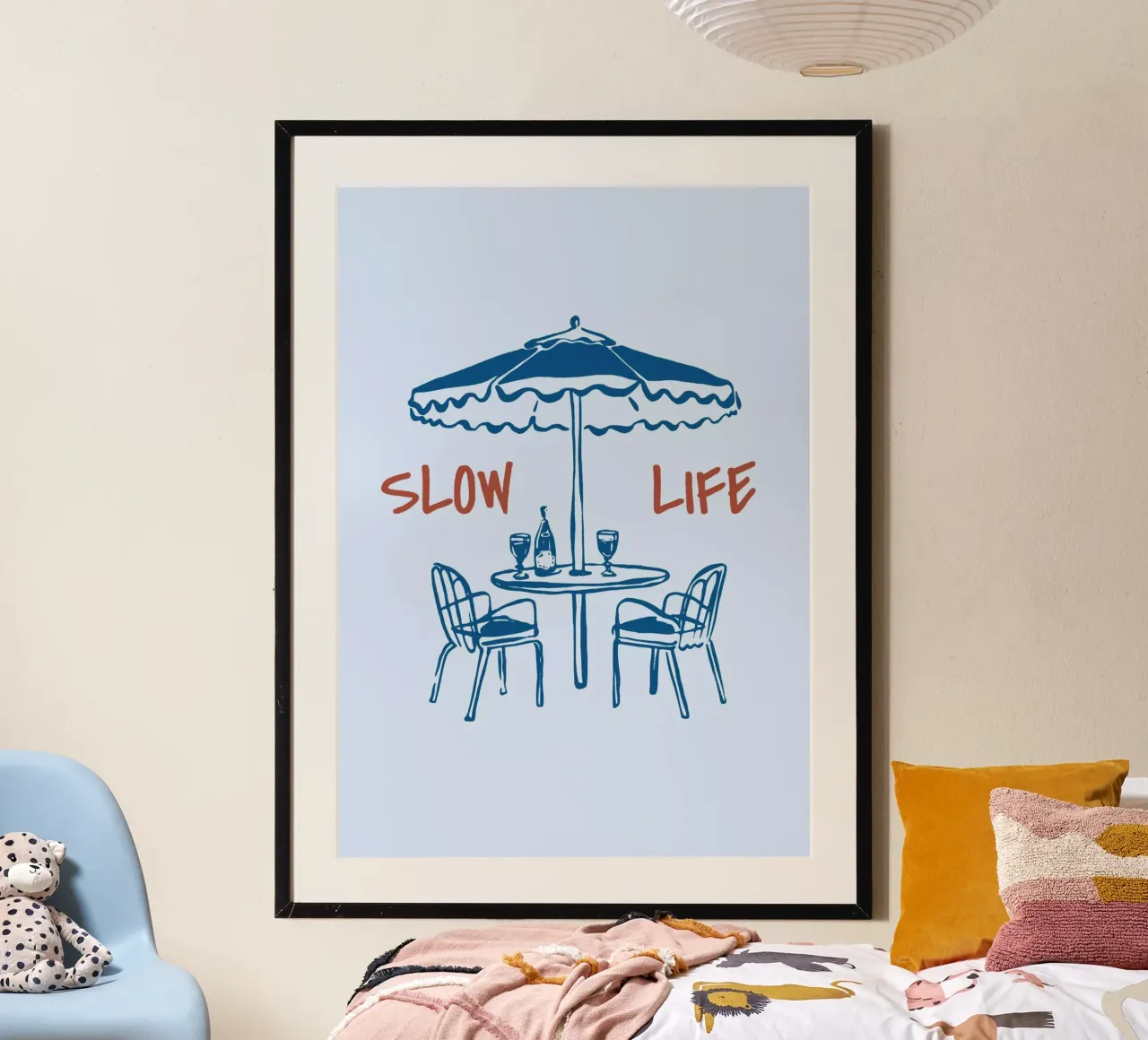 Boho Vacation 3 Slow Life poster con telaio in alluminio da Boho Print Collection