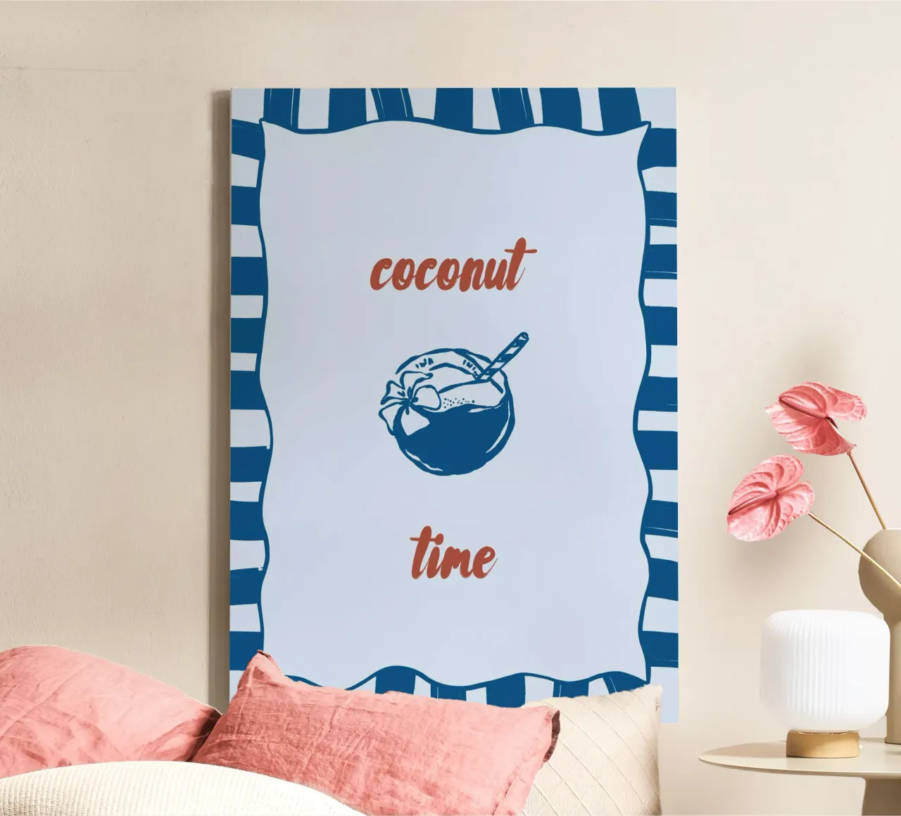 Boho Vacation 4 Coconut Time tela con Cornice a cassetta da Boho Print Collection
