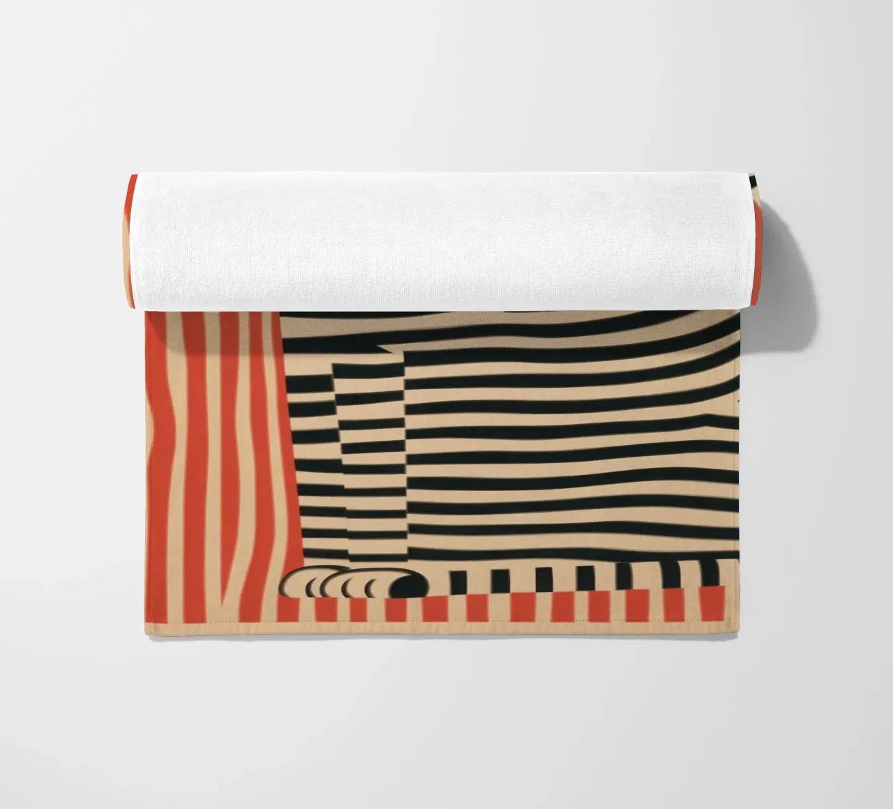 striped cat devil strandhanddoek van Autofocus