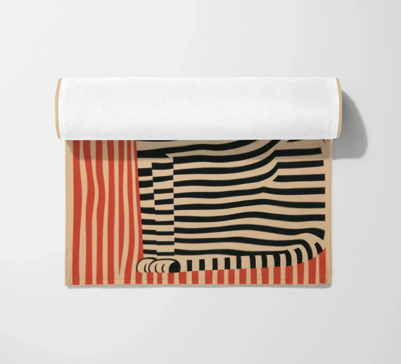 striped cat devil strandhanddoek van Autofocus