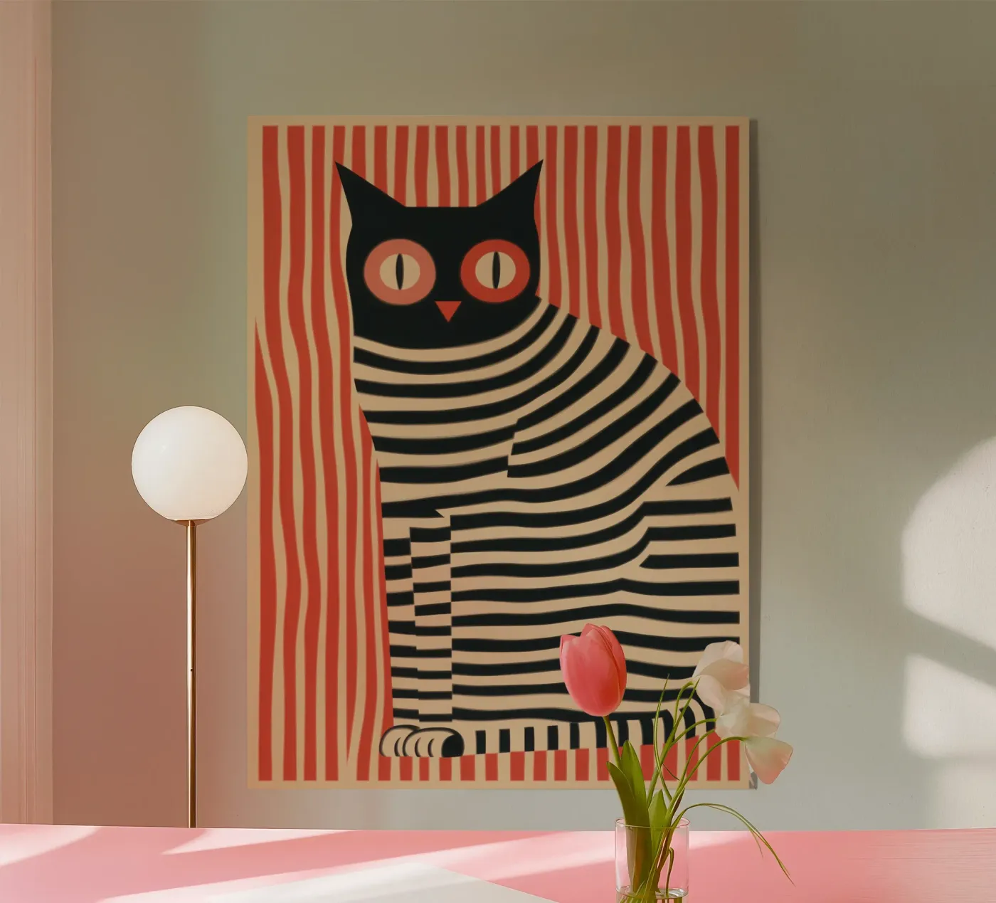 striped cat devil plexiglass da Autofocus