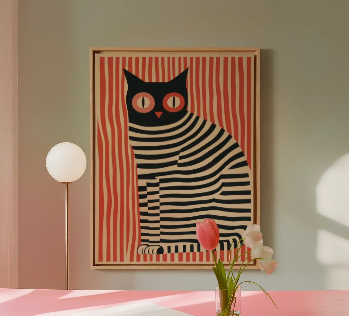 striped cat devil canvas by Autofocus