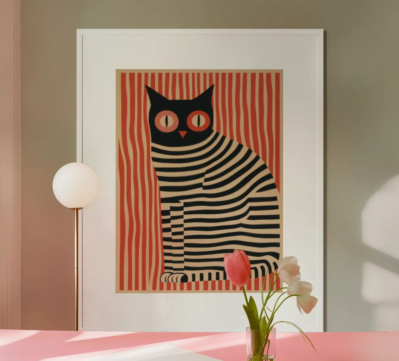 striped cat devil poster by Autofocus