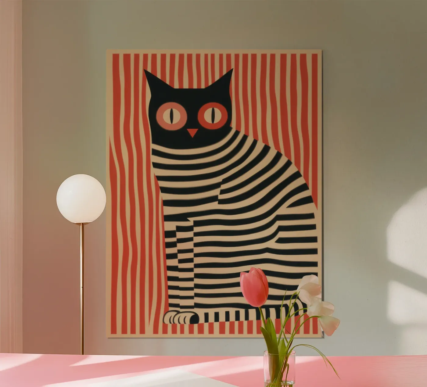 striped cat devil poster by Autofocus