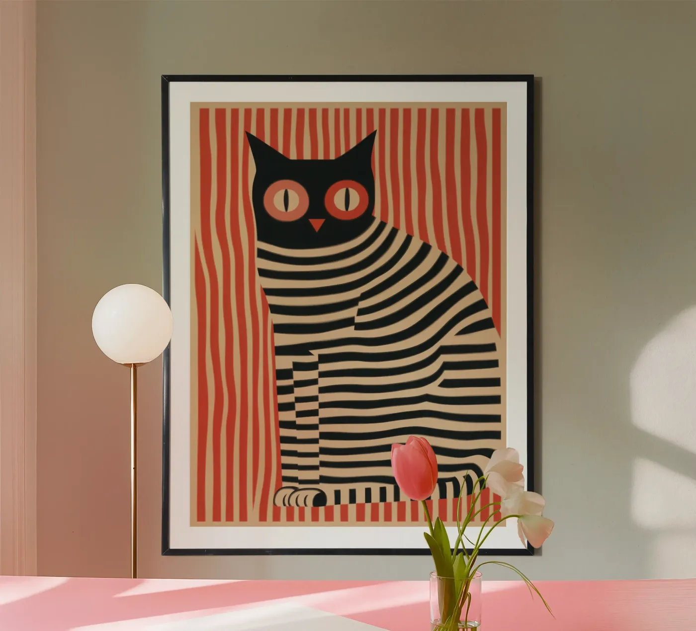 striped cat devil poster by Autofocus