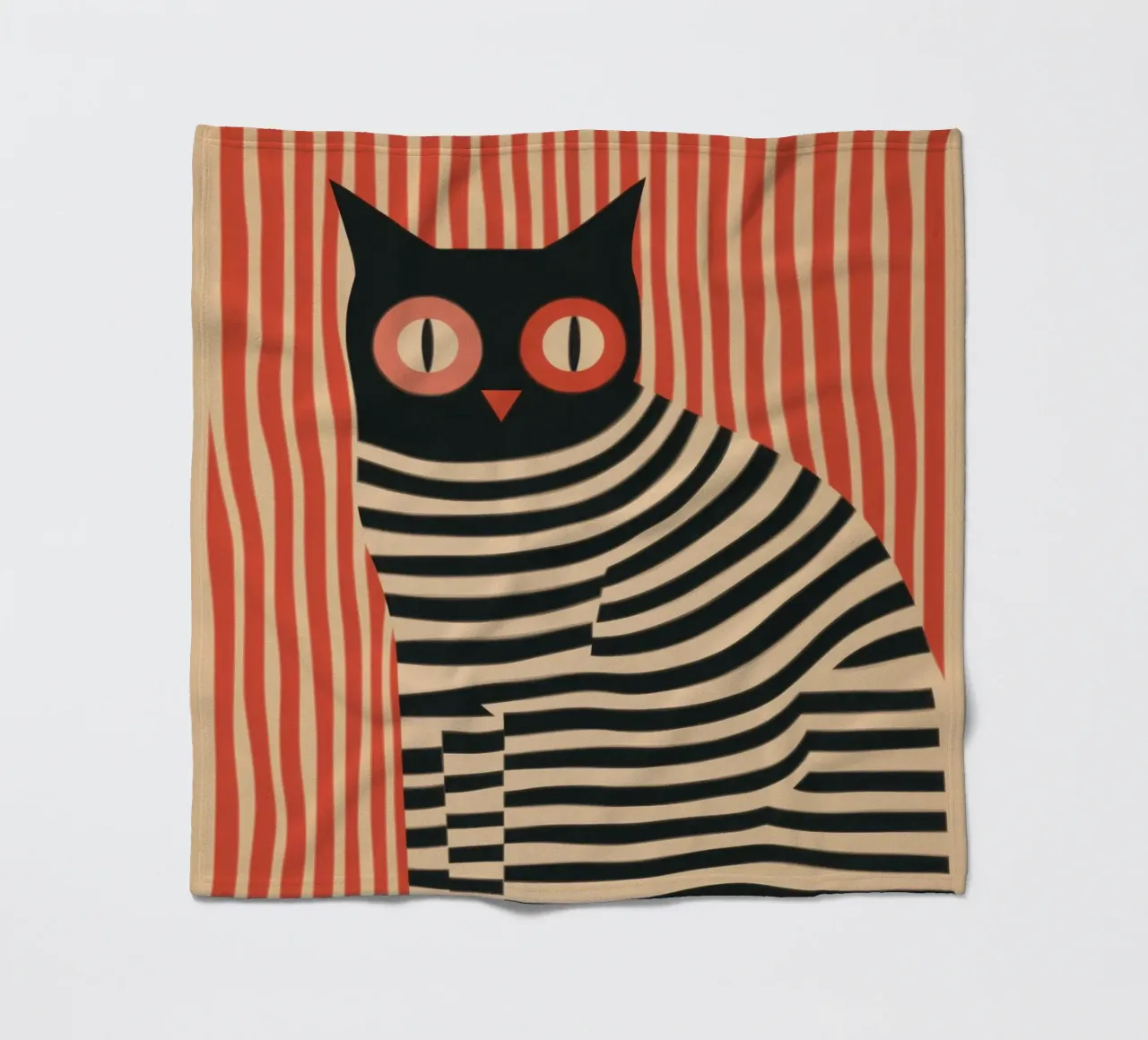 Gestreifter Katzenteufel Fleecedecke von Autofocus