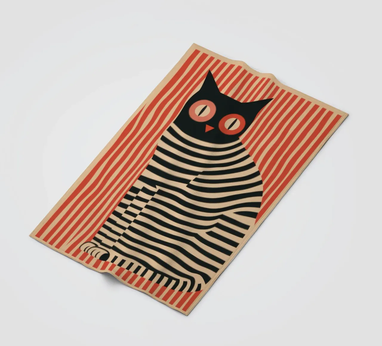 Gestreifter Katzenteufel Fleecedecke von Autofocus