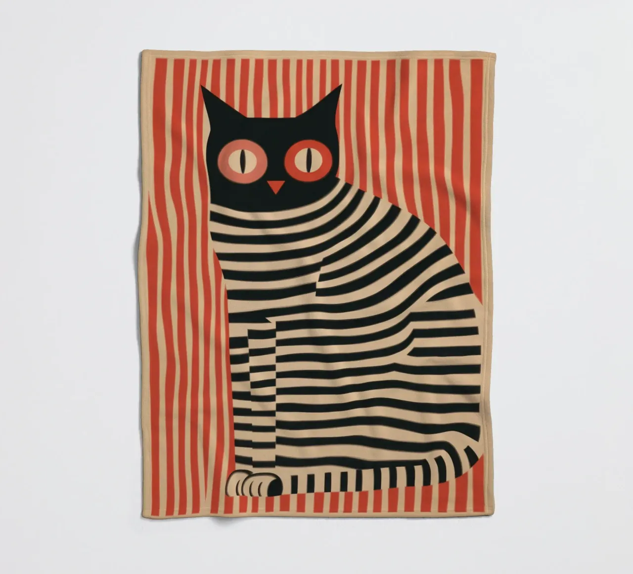 Gestreifter Katzenteufel Fleecedecke von Autofocus