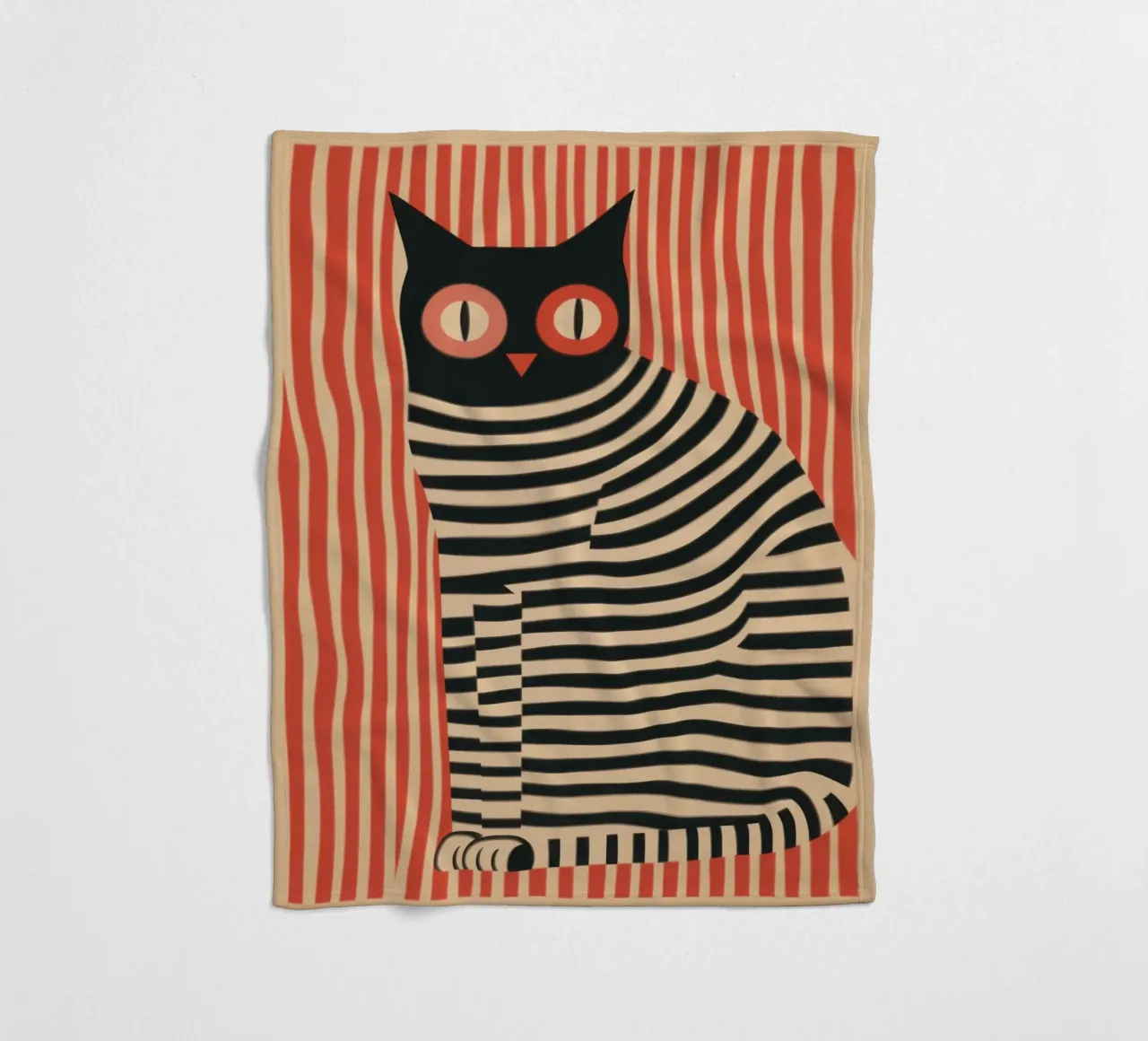 Gestreifter Katzenteufel Fleecedecke von Autofocus