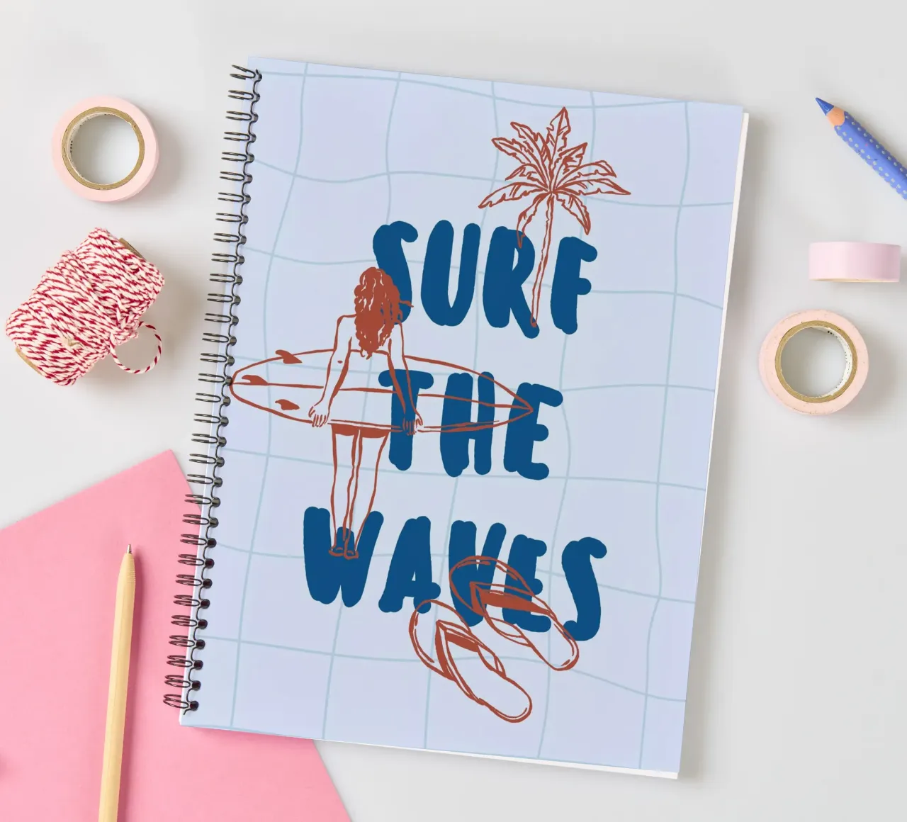 Boho Vacation 4 Surf The Waves spiral notebook by Boho Print Collection