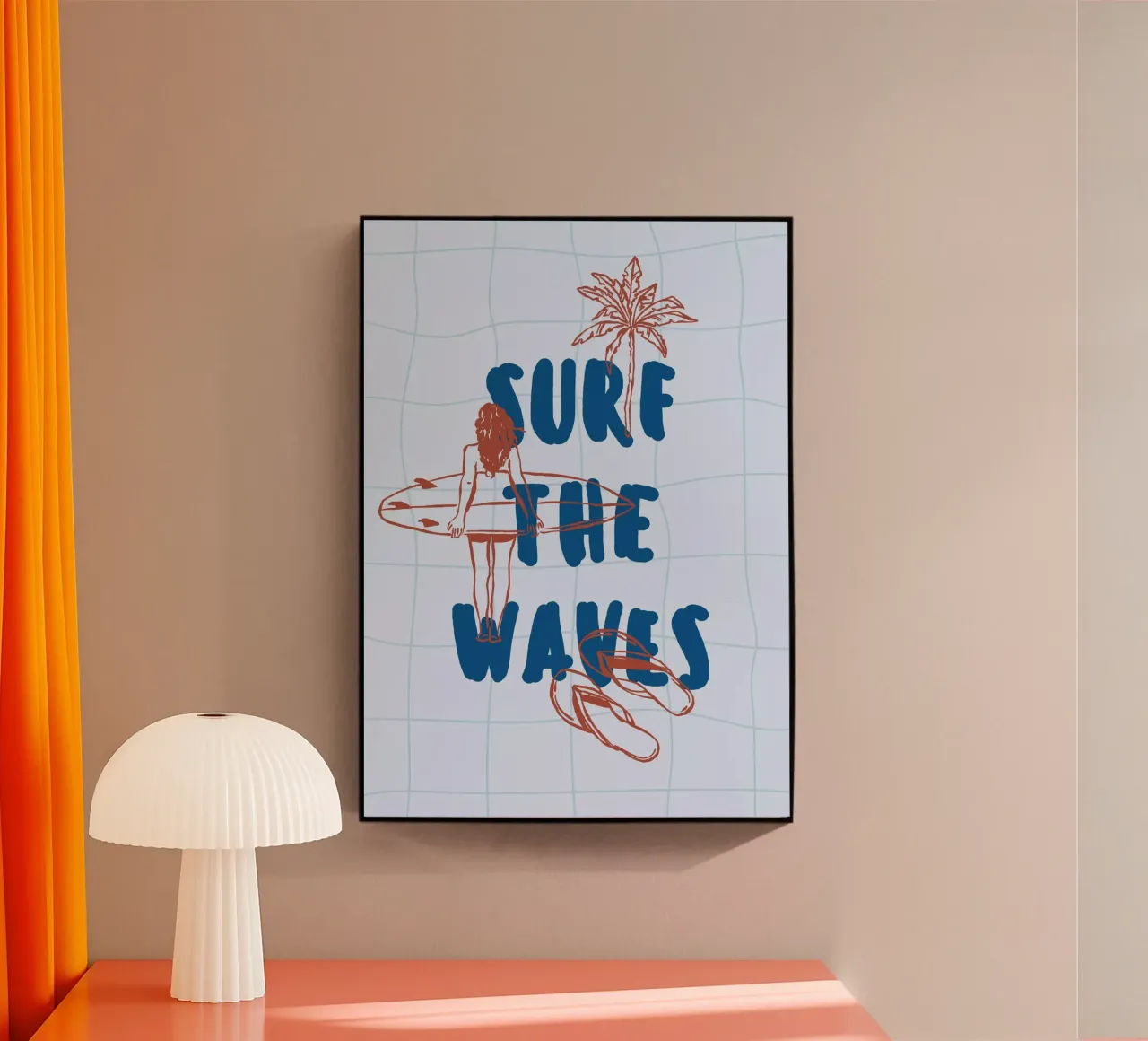 Boho Vacation 4 Surf The Waves acrylic glass by Boho Print Collection