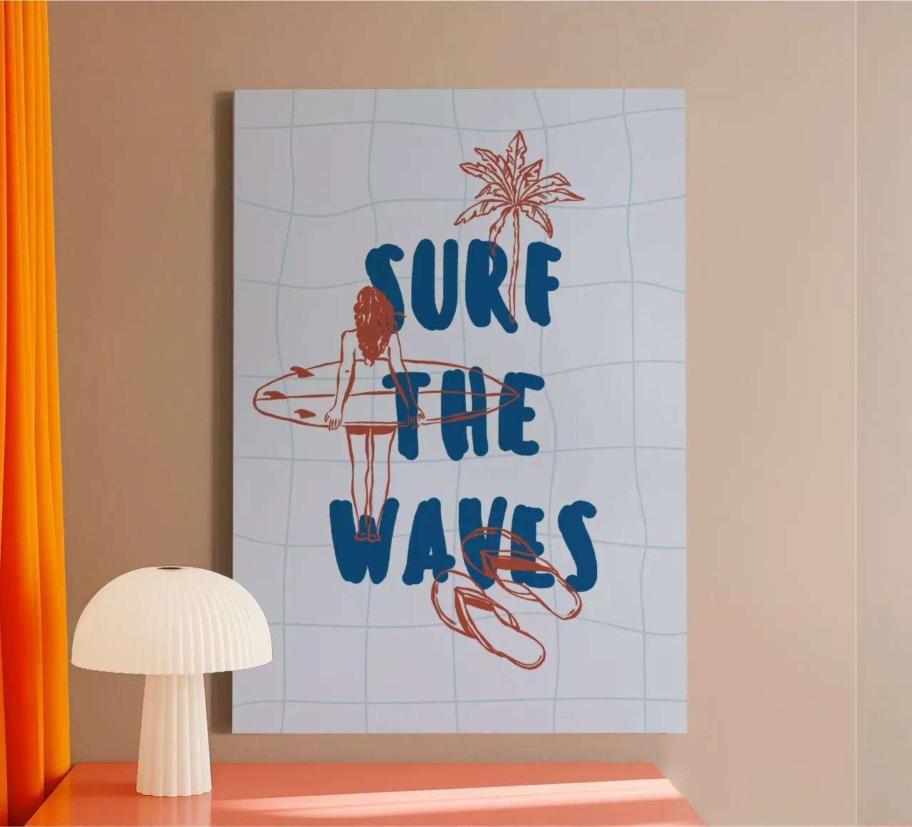 Boho Vacation 4 Surf The Waves tela con Cornice a cassetta da Boho Print Collection