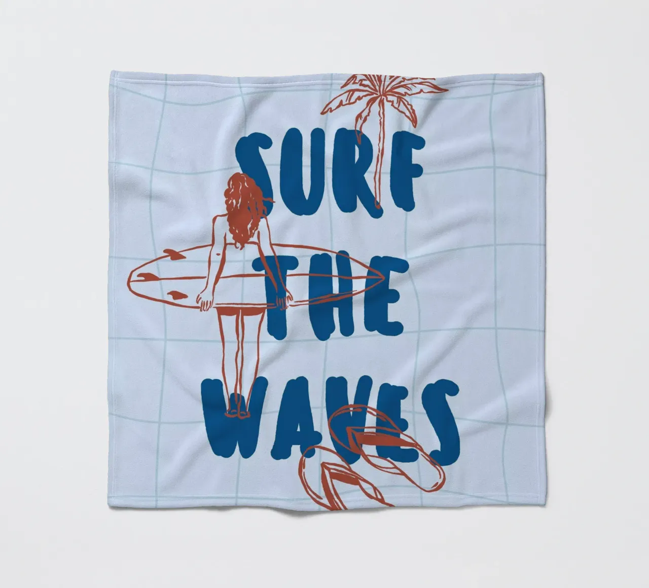 Boho Vacation 4 Surf The Waves coperta in pile da Boho Print Collection