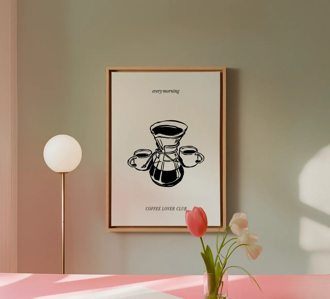 Boho Vacation 5 Coffee Lover Club tela con Cornice a cassetta da Boho Print Collection