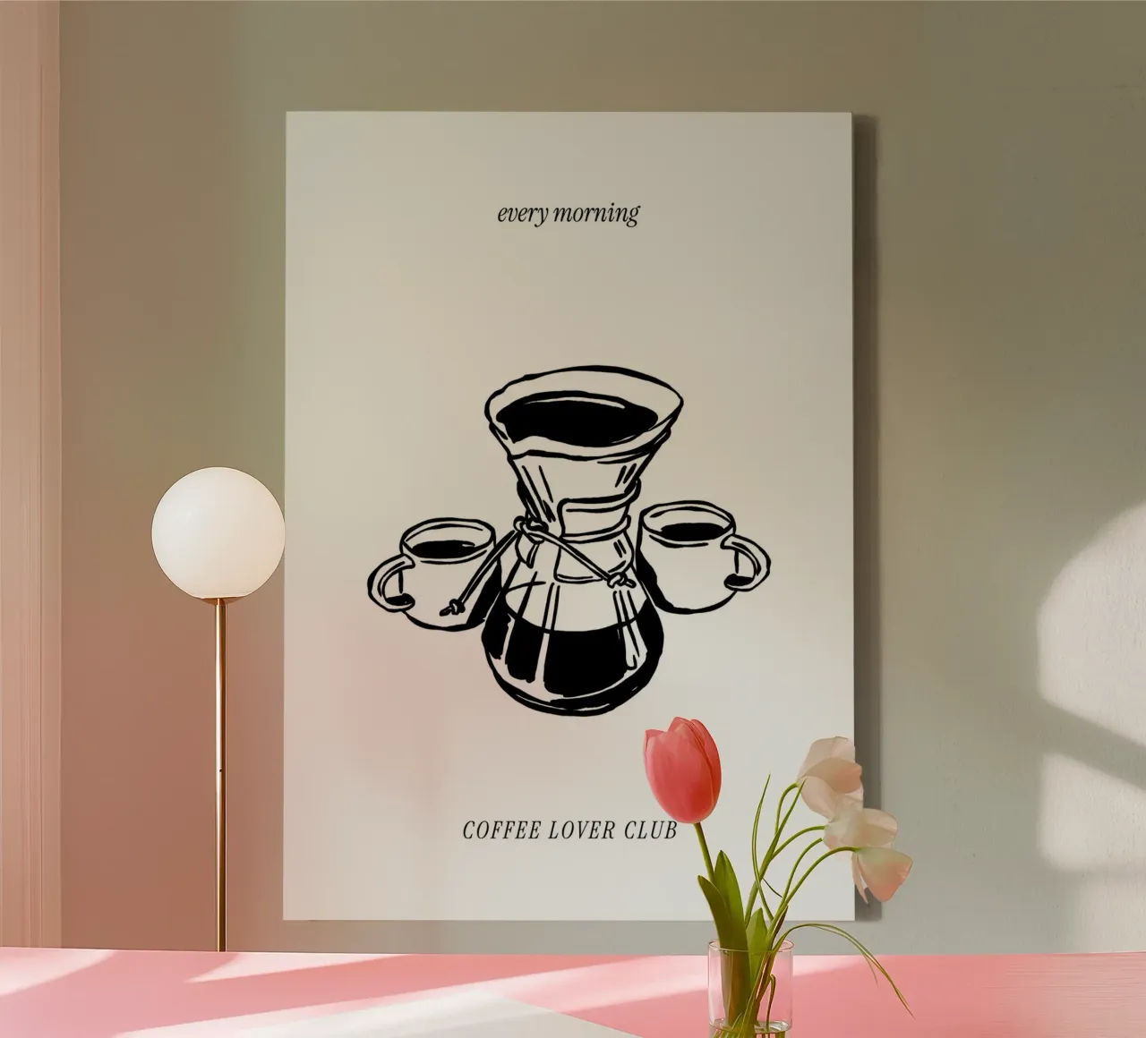 Boho Vacation 5 Coffee Lover Club tela con Cornice a cassetta da Boho Print Collection