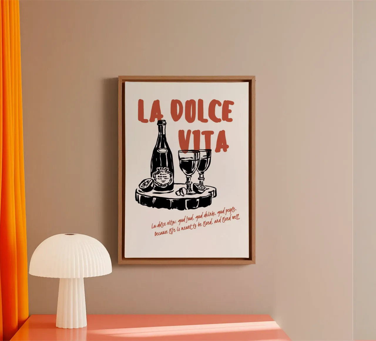 Boho Vacation 5 La Dolce Vita tela con Cornice a cassetta da Boho Print Collection