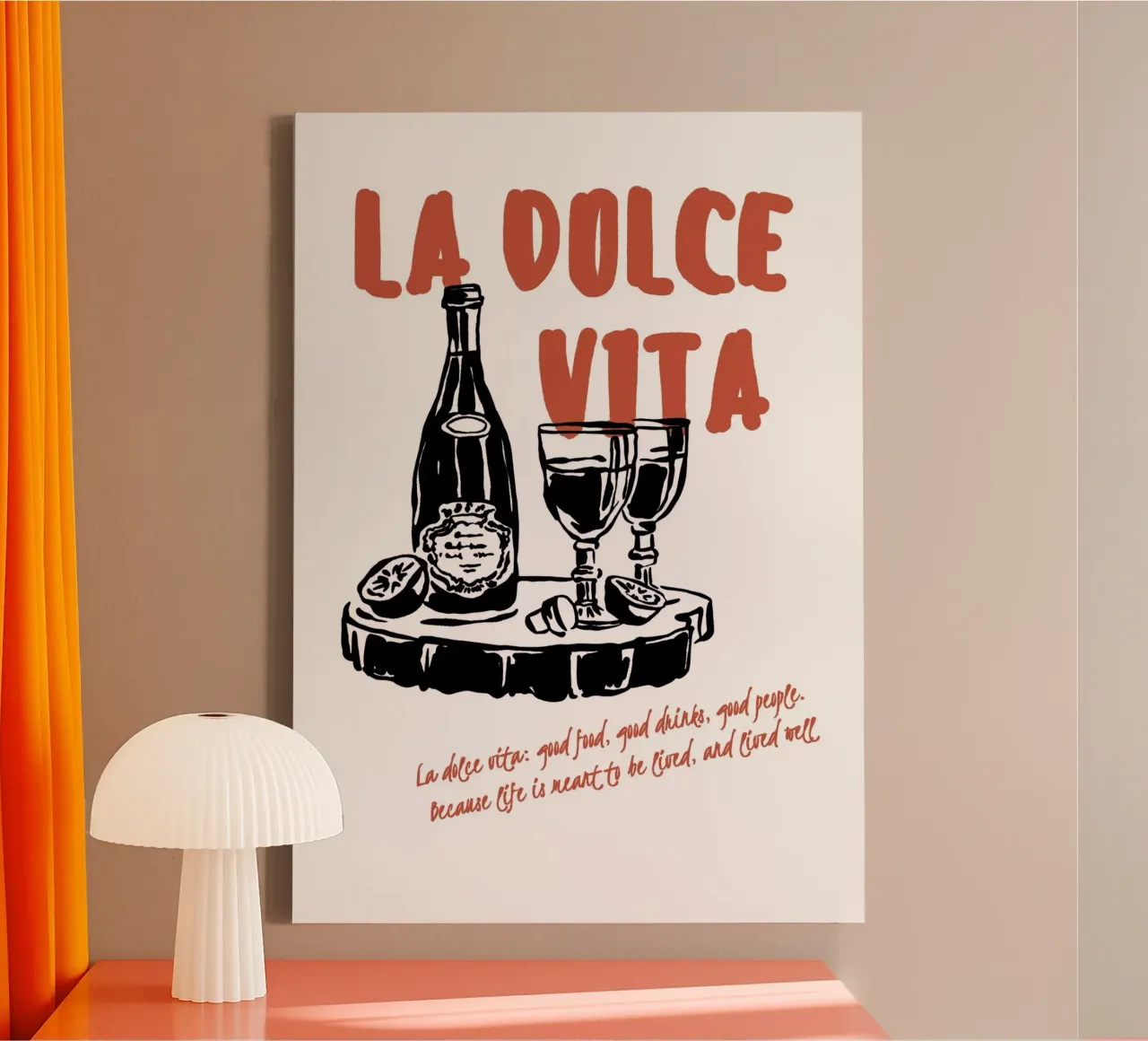Boho Vacation 5 La Dolce Vita tela con Cornice a cassetta da Boho Print Collection