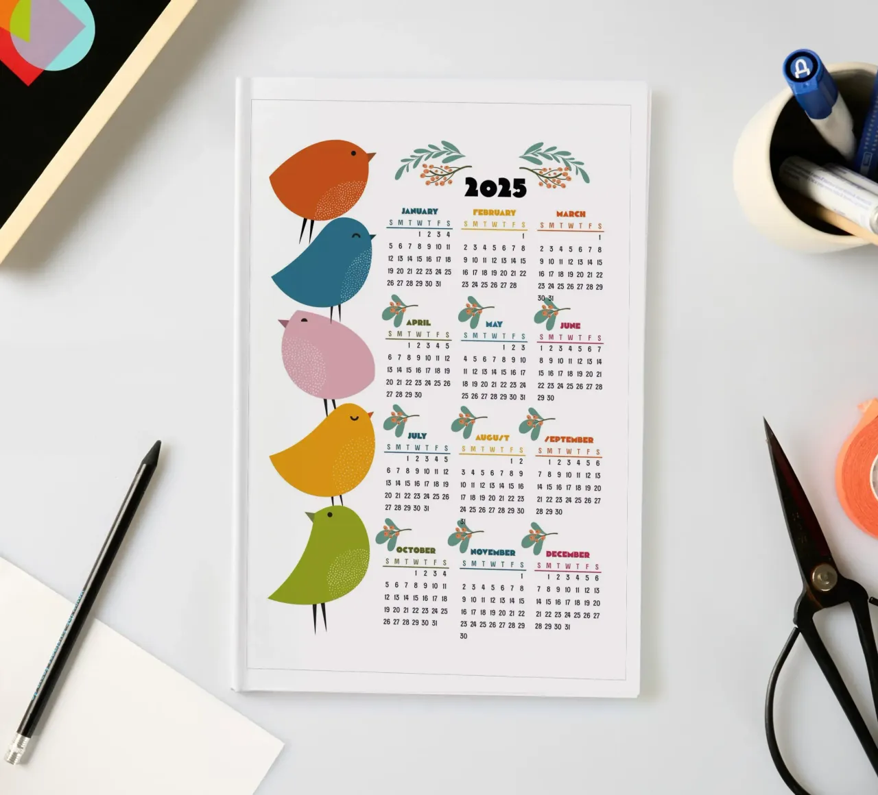 Calendar 2025 Birdsong - English version notebook by 2fevrierArtStudio