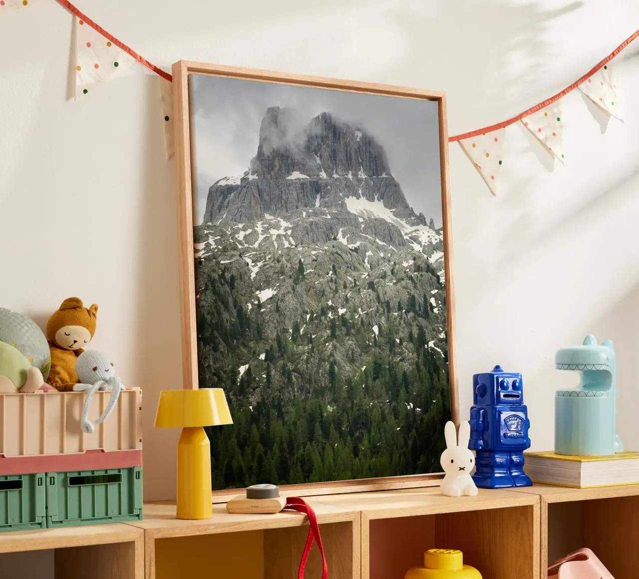 Grey mountain with trees canvas by karijn_landscapes