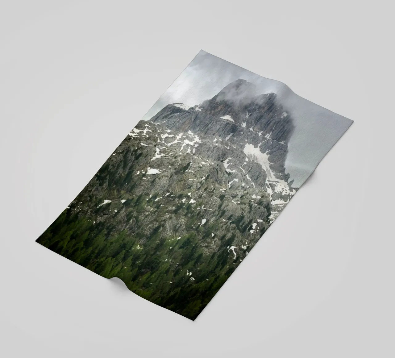 Grey mountain with trees beach towel by karijn_landscapes