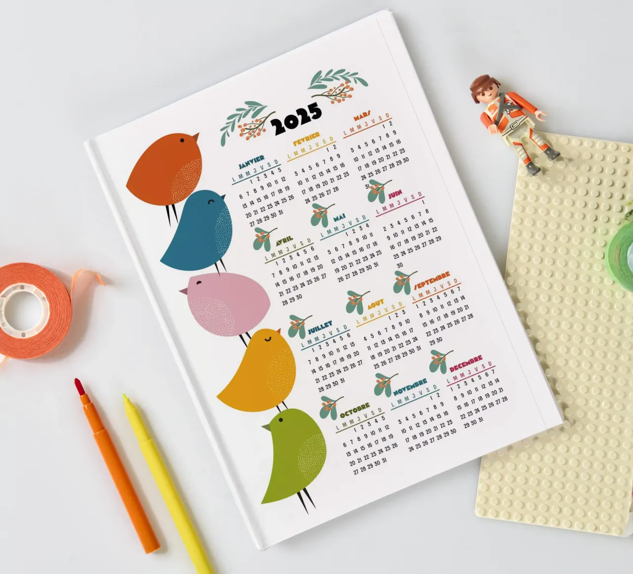 Birdsong 2025 calendar - French version notebook by 2fevrierArtStudio