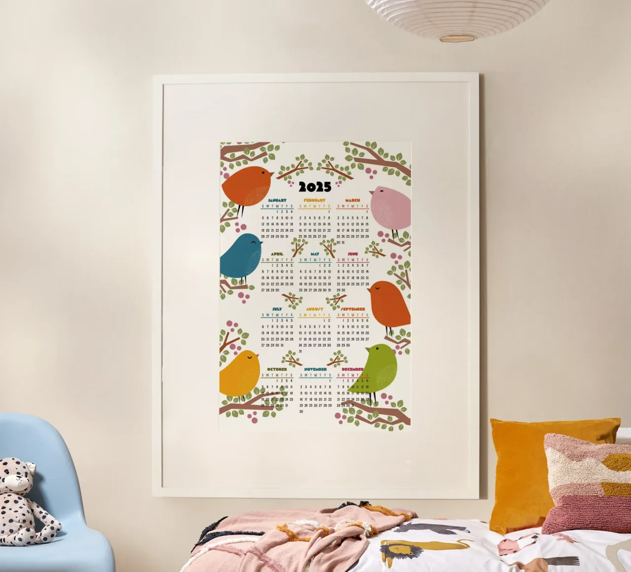 Calendar 2025 - Bird in the tree - English version hahnemühle by 2fevrierArtStudio