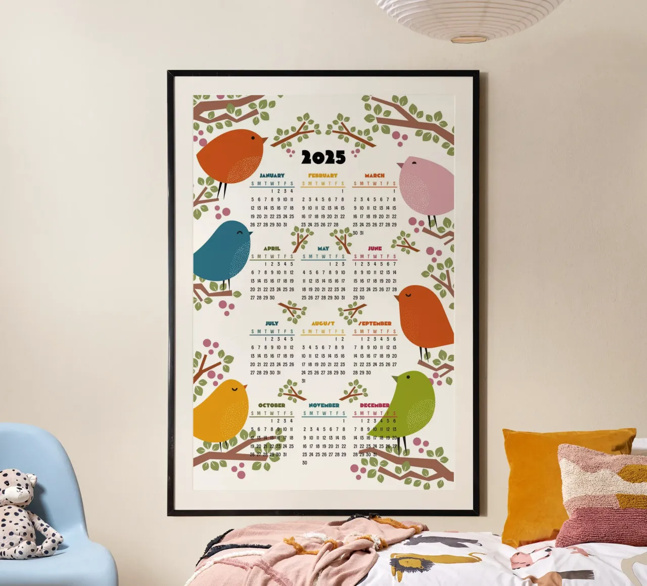 Calendar 2025 - Bird in the tree - English version hahnemühle by 2fevrierArtStudio