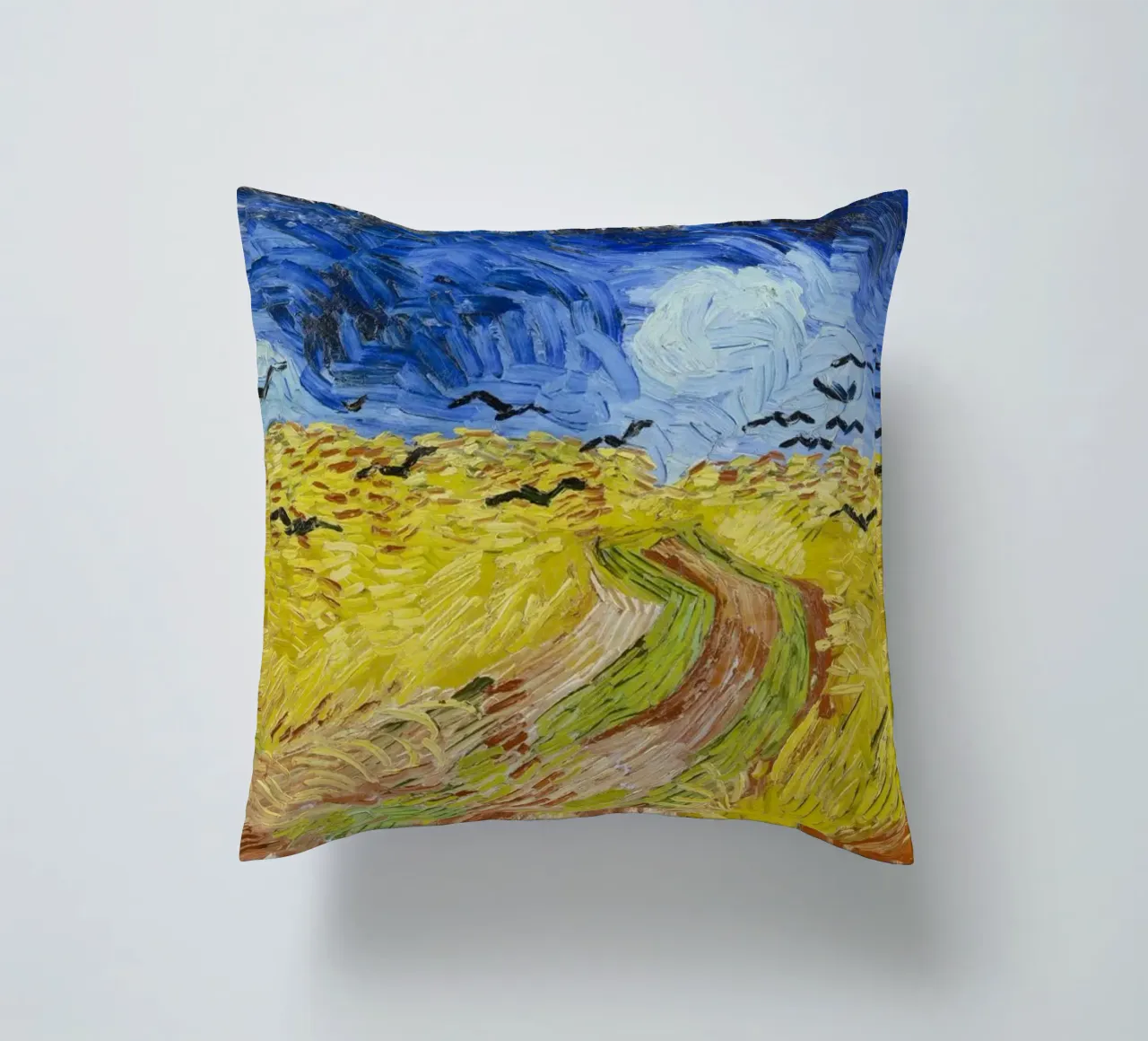 Vincent Van Gogh - Wheat Field with Crows decorative cushion by Timeless Artworks