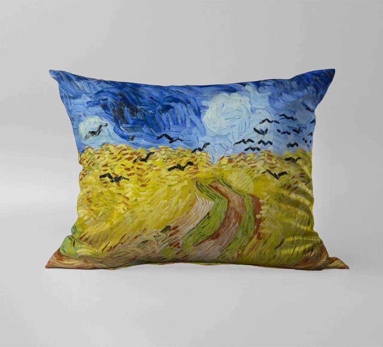 Vincent Van Gogh - Wheat Field with Crows decorative cushion by Timeless Artworks