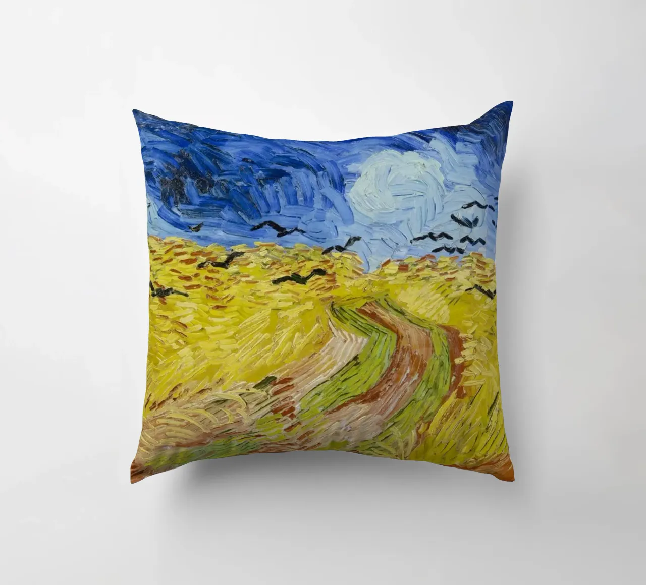 Vincent Van Gogh - Wheat Field with Crows decorative cushion by Timeless Artworks