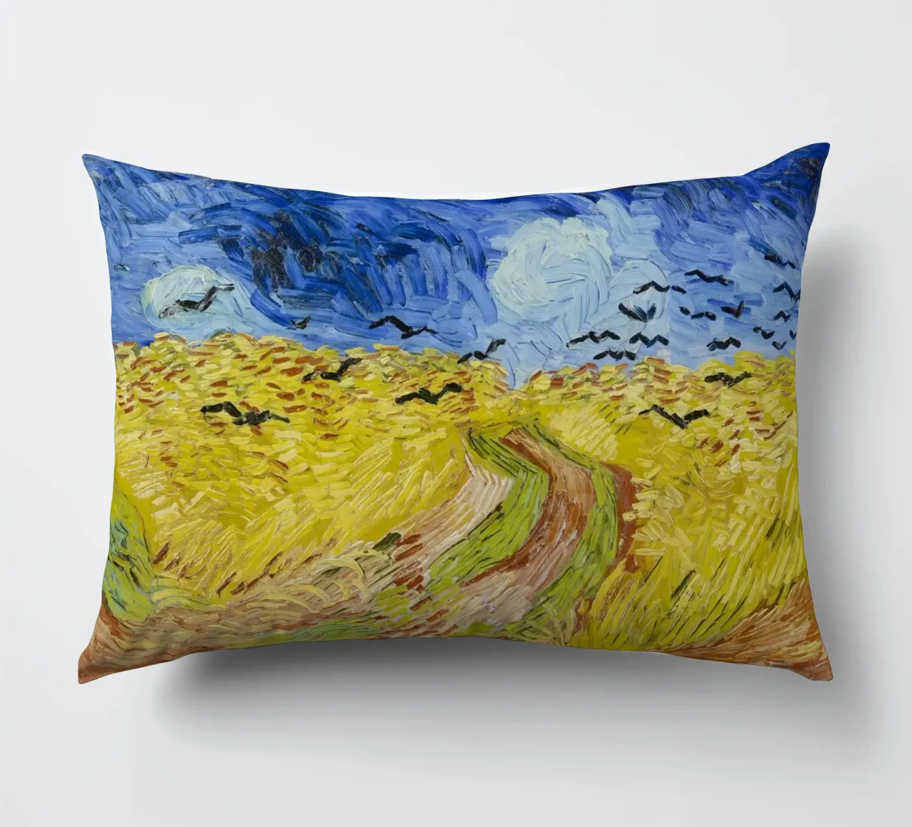Vincent Van Gogh - Wheat Field with Crows decorative cushion by Timeless Artworks