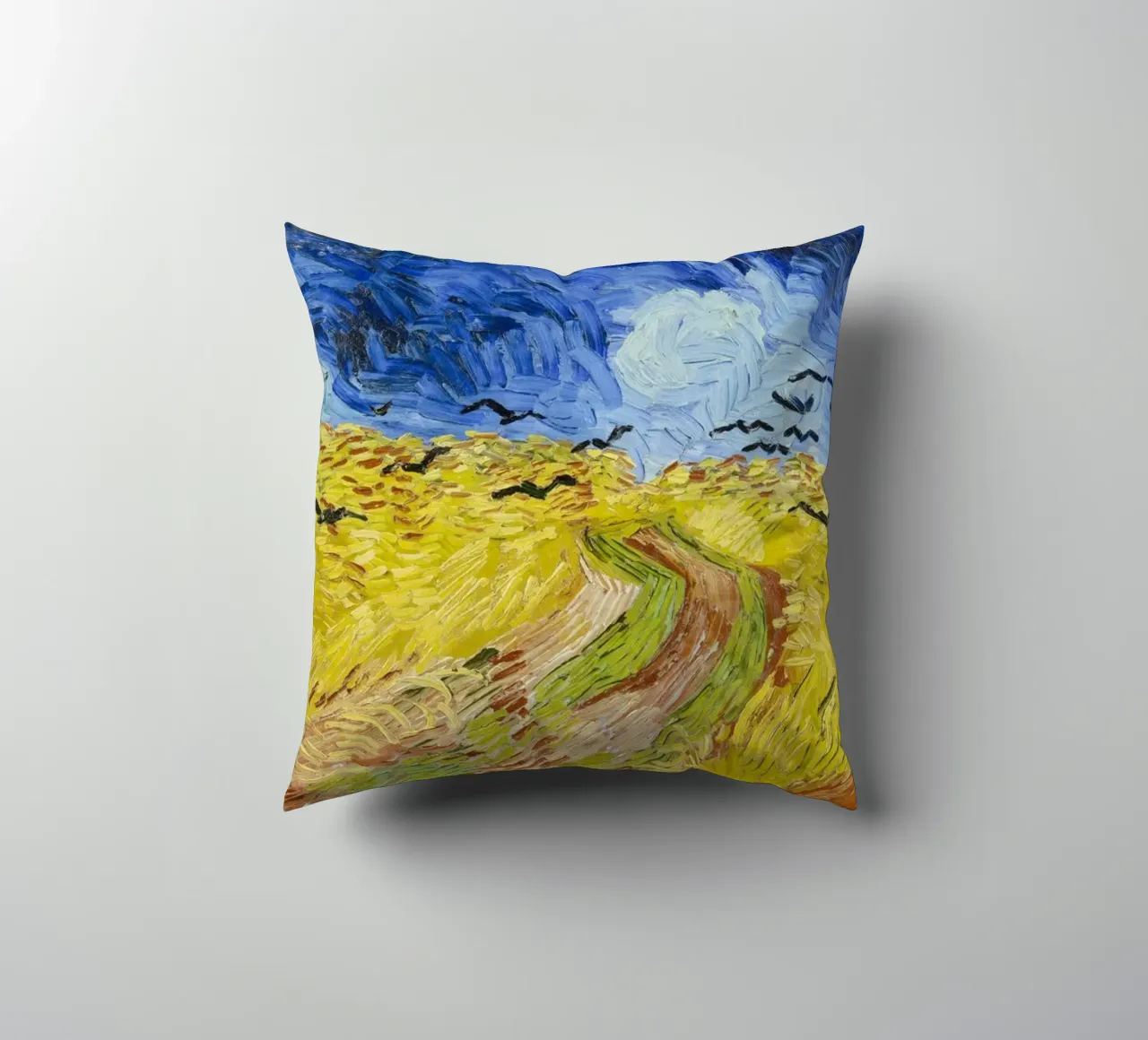 Vincent Van Gogh - Wheat Field with Crows decorative cushion by Timeless Artworks