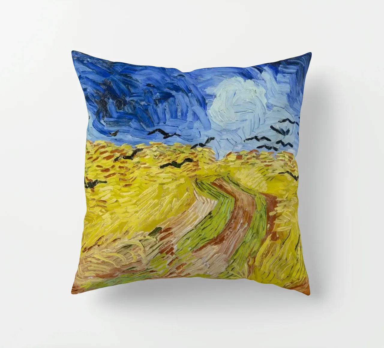 Vincent Van Gogh - Wheat Field with Crows decorative cushion by Timeless Artworks