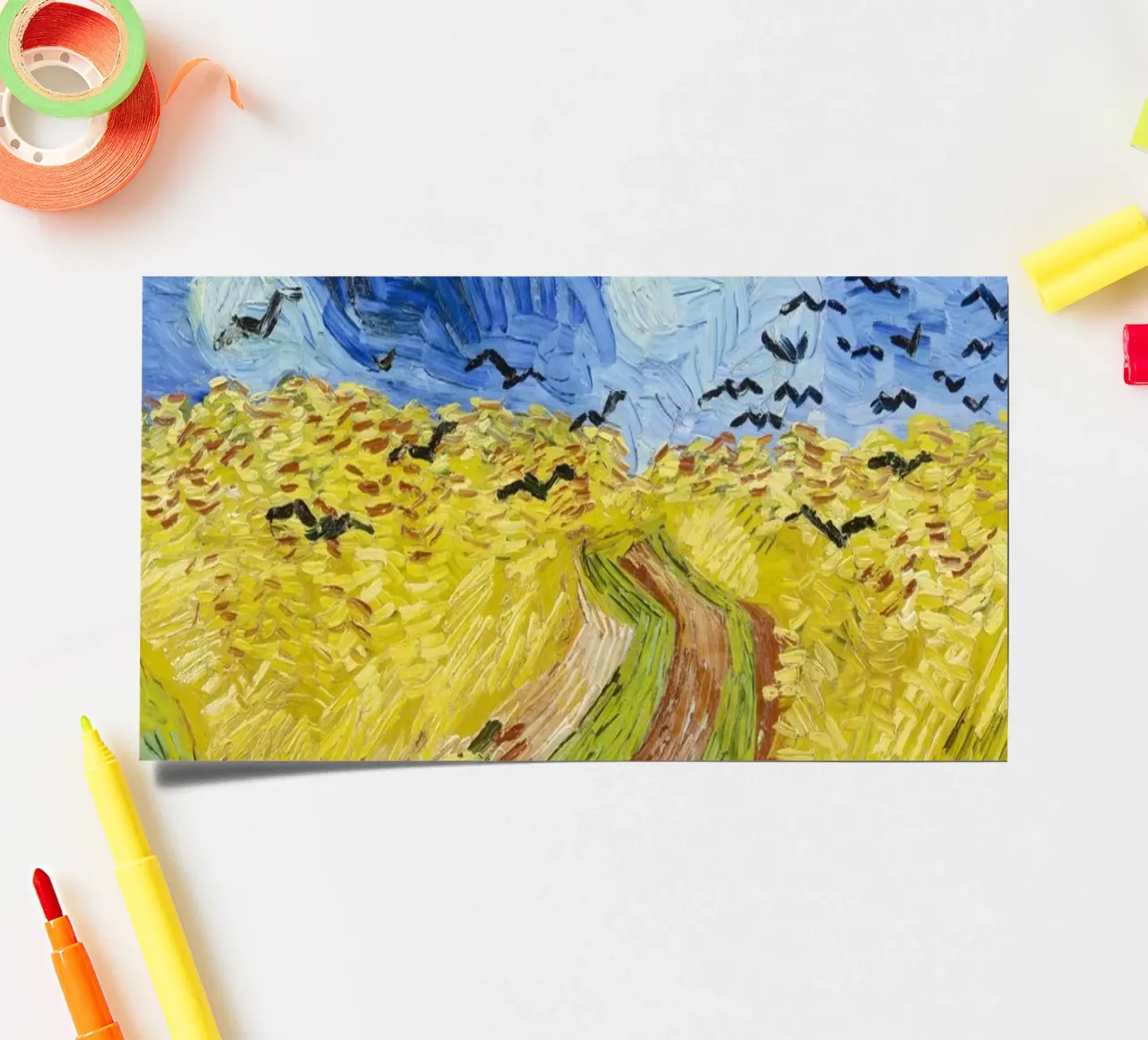 Vincent Van Gogh - Campo de trigo con cuervos pack de pegatina de Timeless Artworks