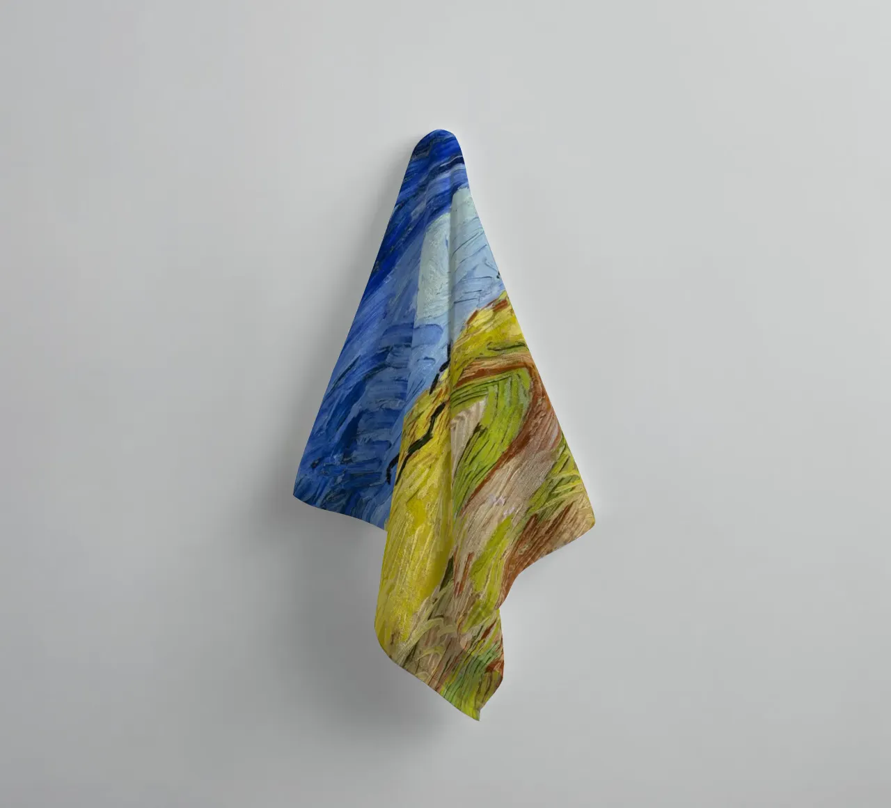 Vincent Van Gogh - Wheat Field with Crows towel by Timeless Artworks