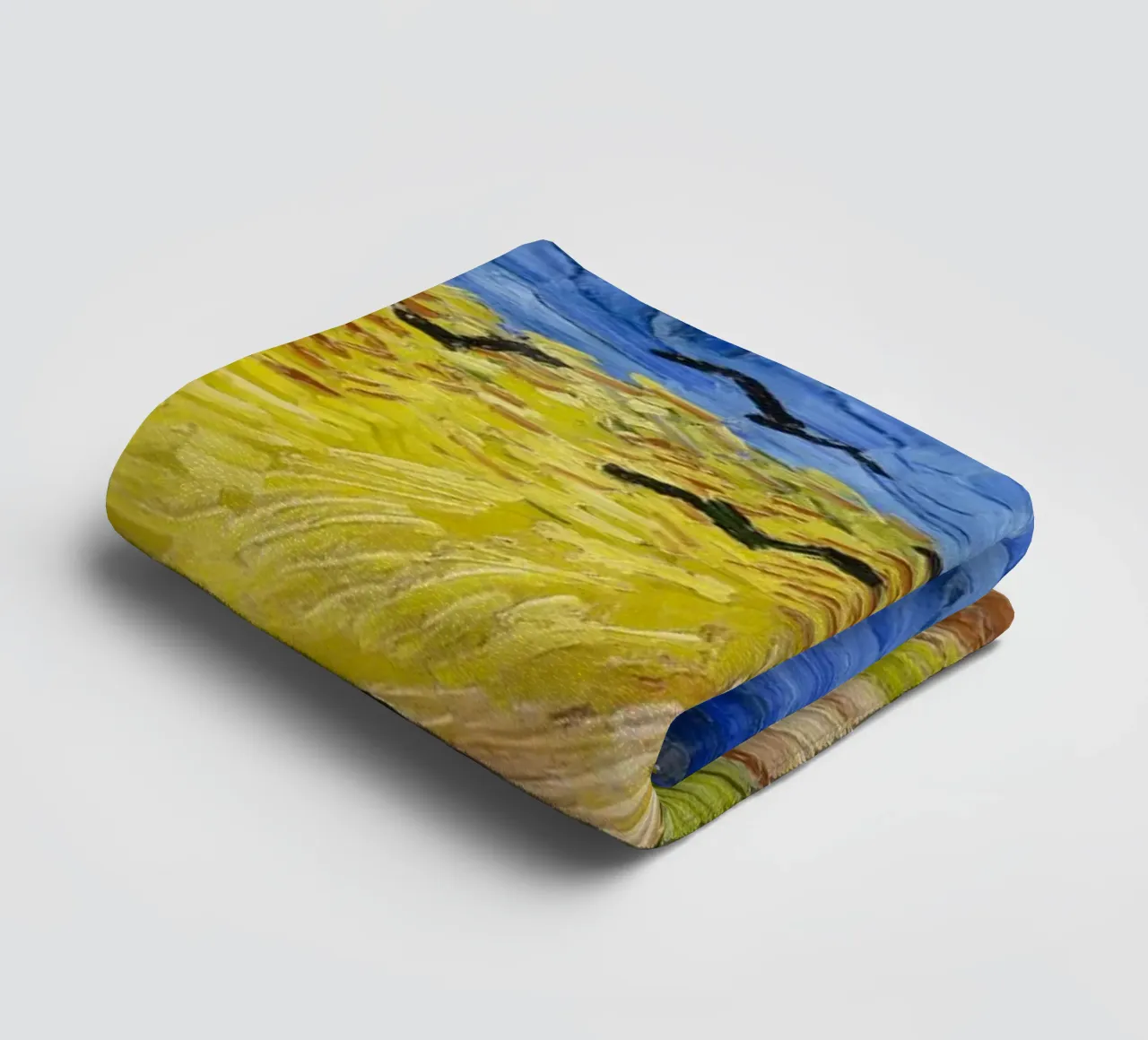 Vincent Van Gogh - Wheat Field with Crows towel by Timeless Artworks