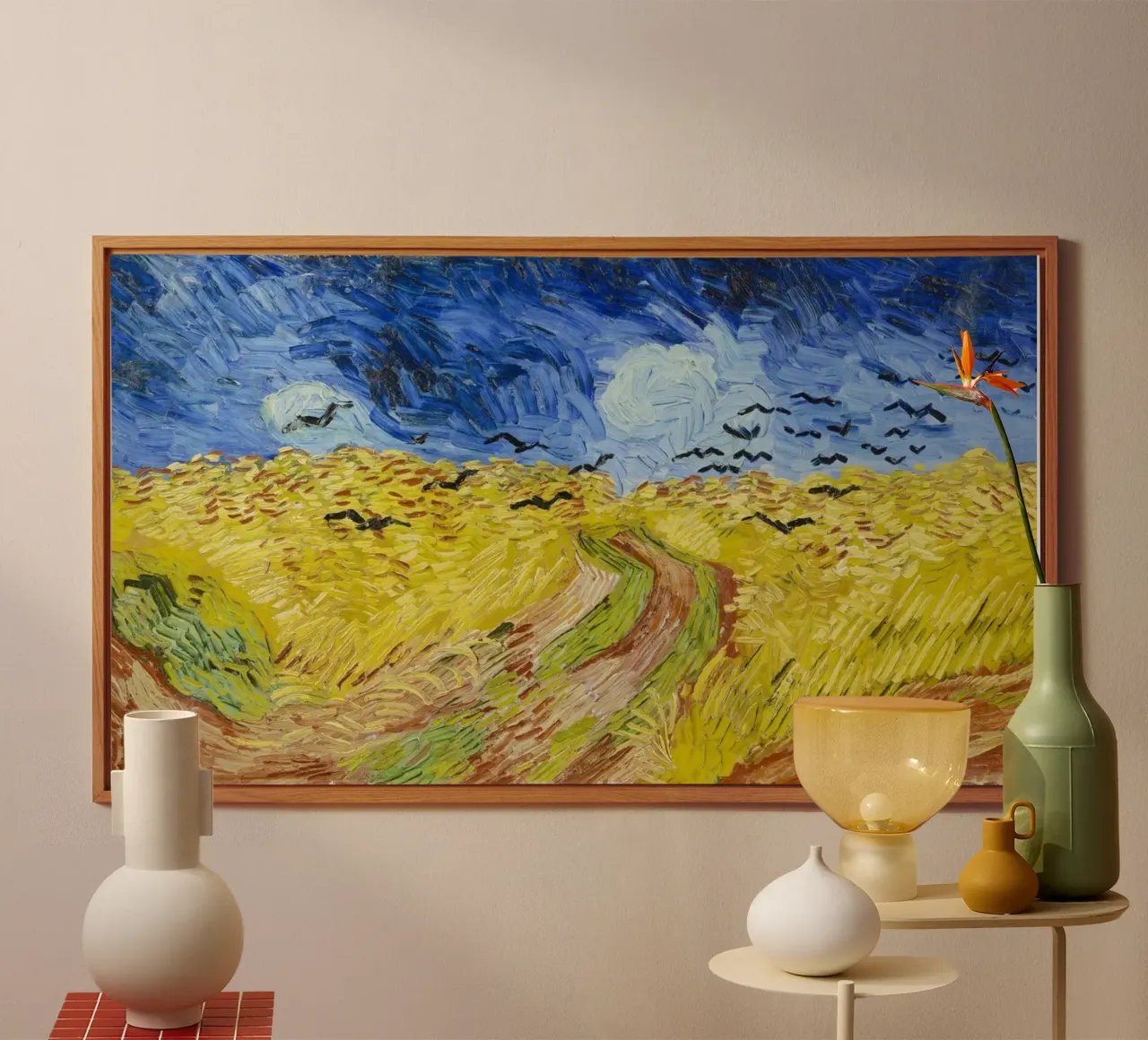 Vincent Van Gogh - Weizenfeld mit Krähen Forex-Platte von Timeless Artworks
