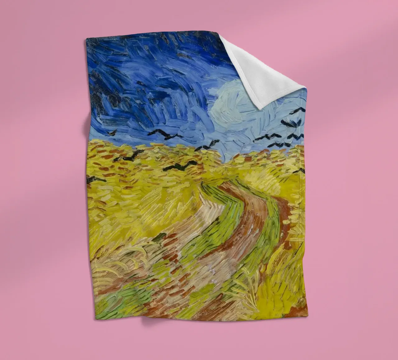 Vincent Van Gogh - Campo di grano con corvi coperta in pile da Timeless Artworks