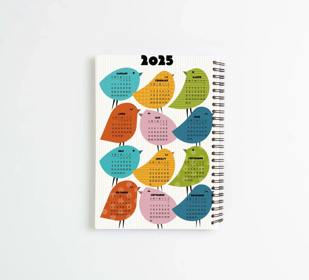 Calendar 2025 Just Bird - English version spiral notebook by 2fevrierArtStudio