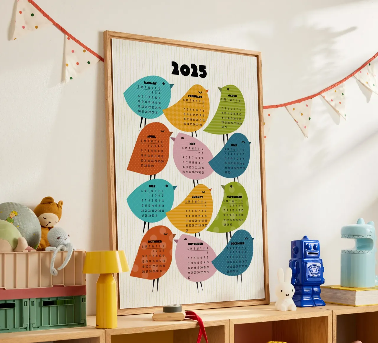 Calendar 2025 Just Bird - English version acrylic glass by 2fevrierArtStudio