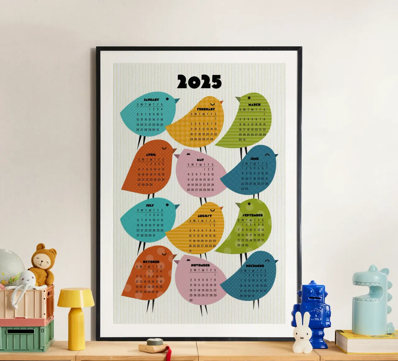 Kalender 2025 Just Bird - Englische Version Hahnemühle von 2fevrierArtStudio