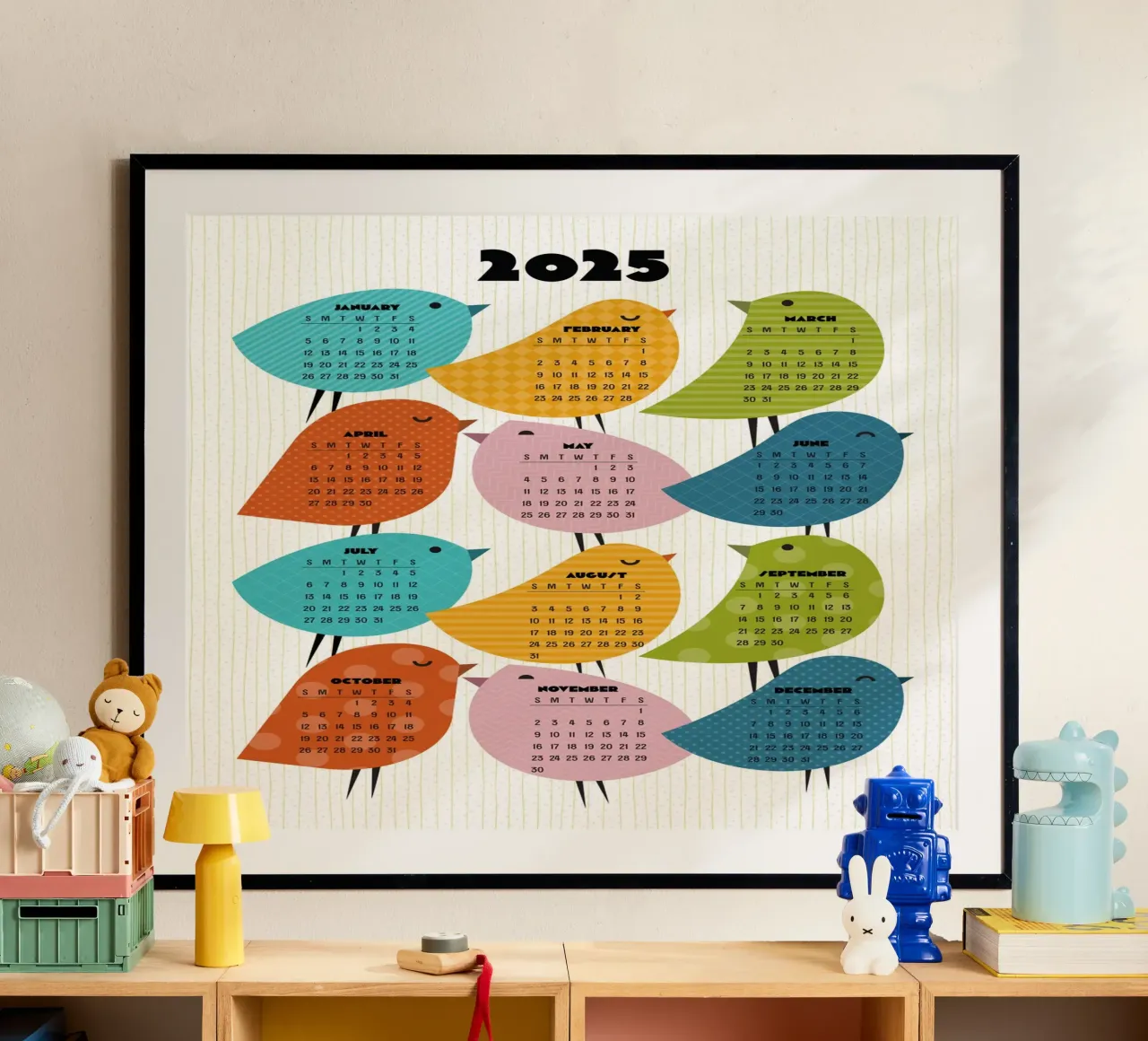 Kalender 2025 Just Bird - Englische Version Hahnemühle von 2fevrierArtStudio