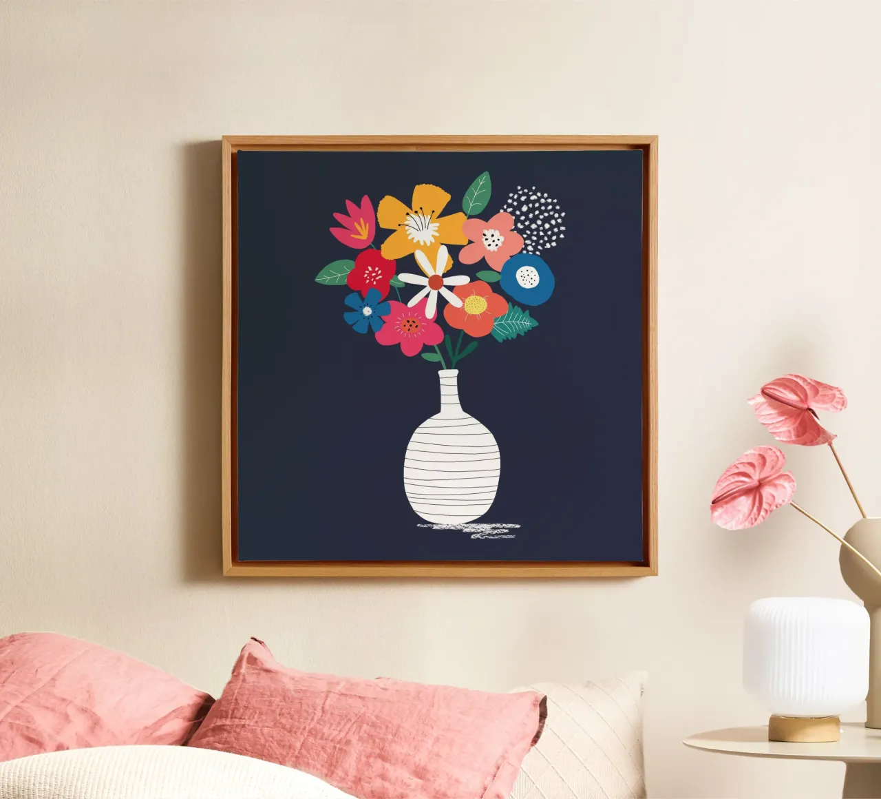 Fiori in vaso tela con Cornice a cassetta da Cory Reid Illustration