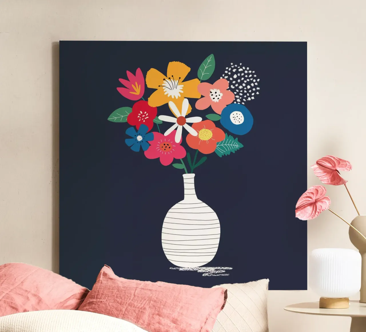 Fiori in vaso tela con Cornice a cassetta da Cory Reid Illustration