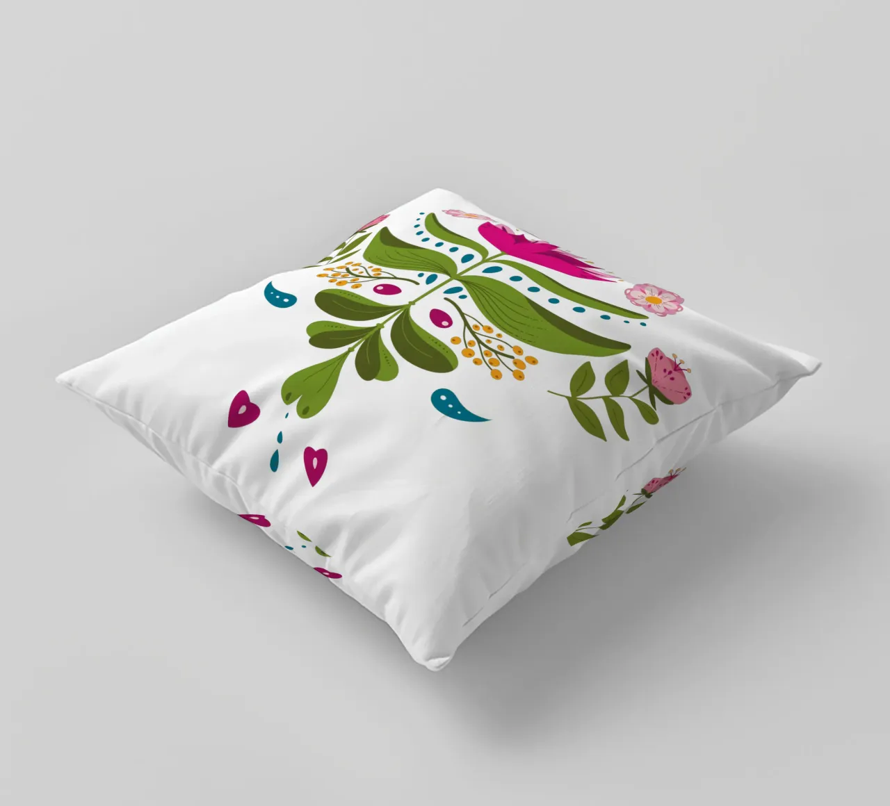 Bohemian flower - bold tones decorative cushion by 2fevrierArtStudio
