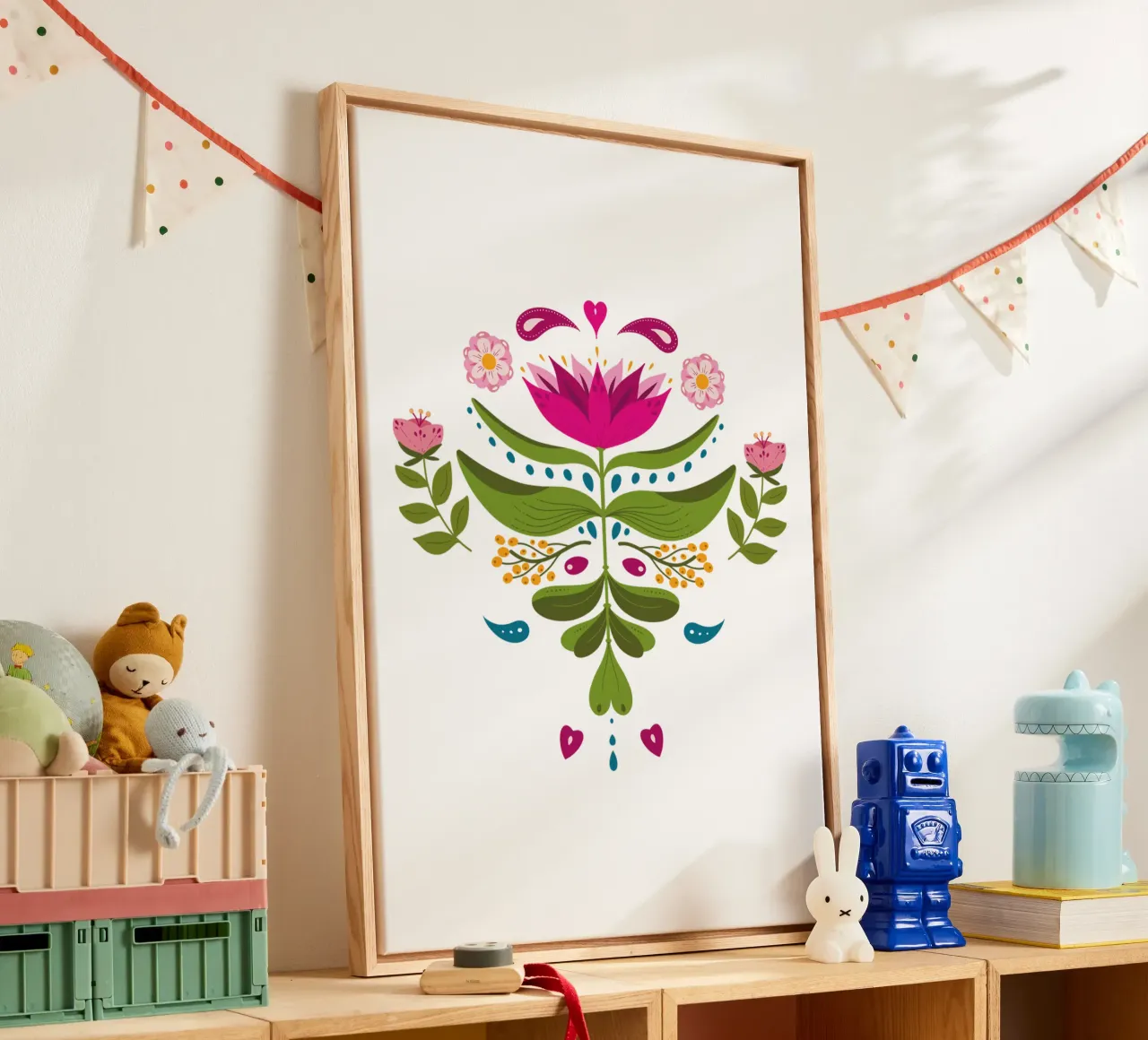 Boheemse bloem - gedurfde tinten canvas van 2fevrierArtStudio