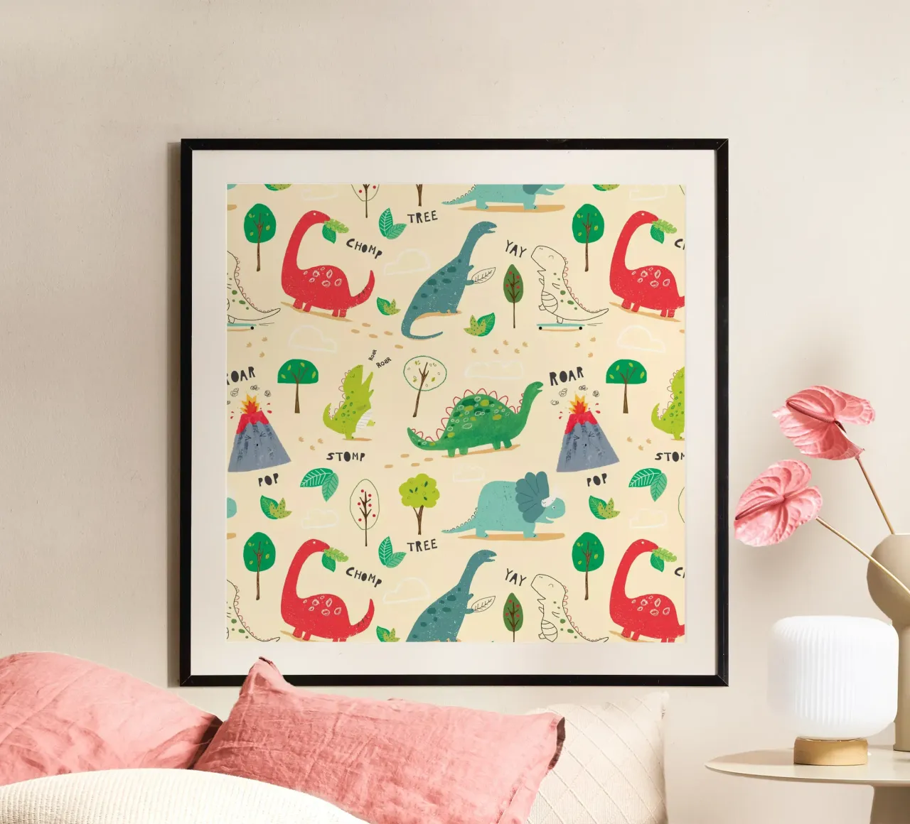Ruggente poster con telaio in legno da Cory Reid Illustration