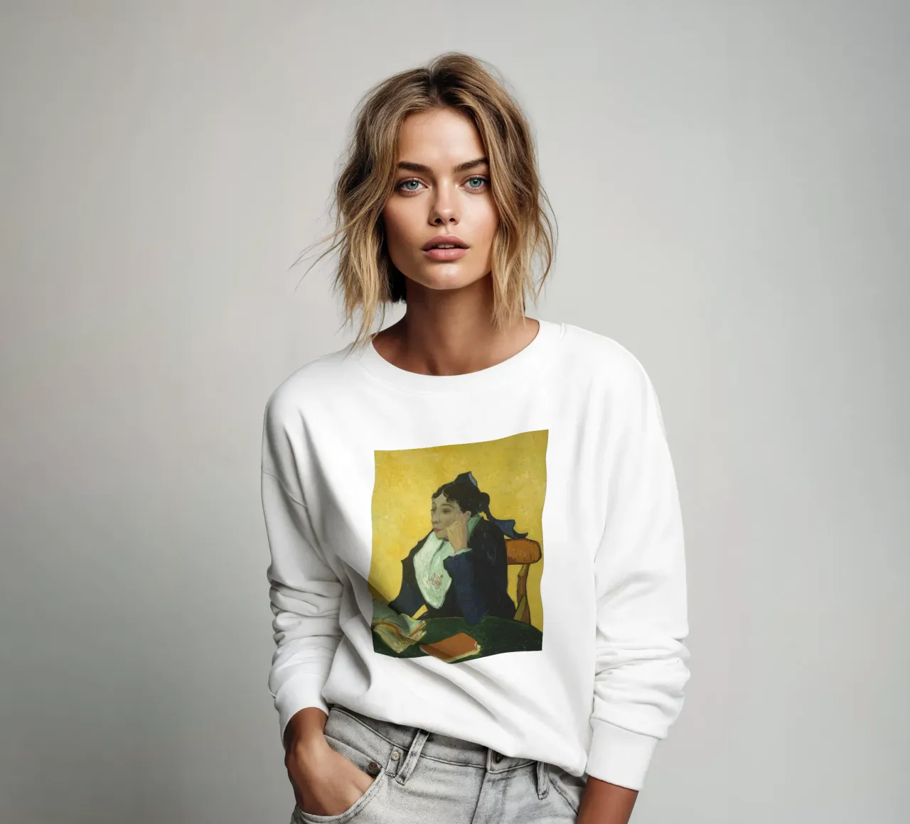 Vincent van Gogh - L'Arlesienne (Madame Ginoux with Books) sweatshirt by Timeless Artworks